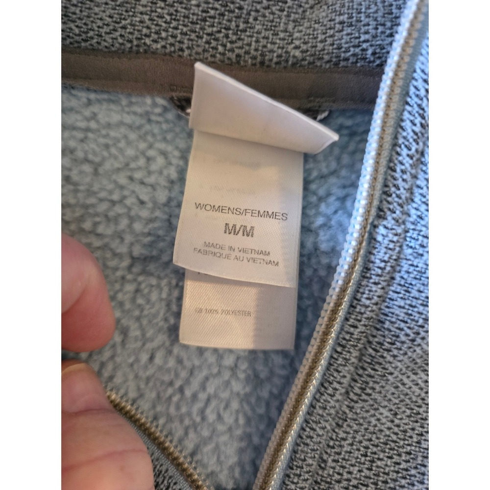 The North Face Crescent Hooded Fleece Jacket Grey Full Zip Sweater Womens Medium - Picture 7 of 8